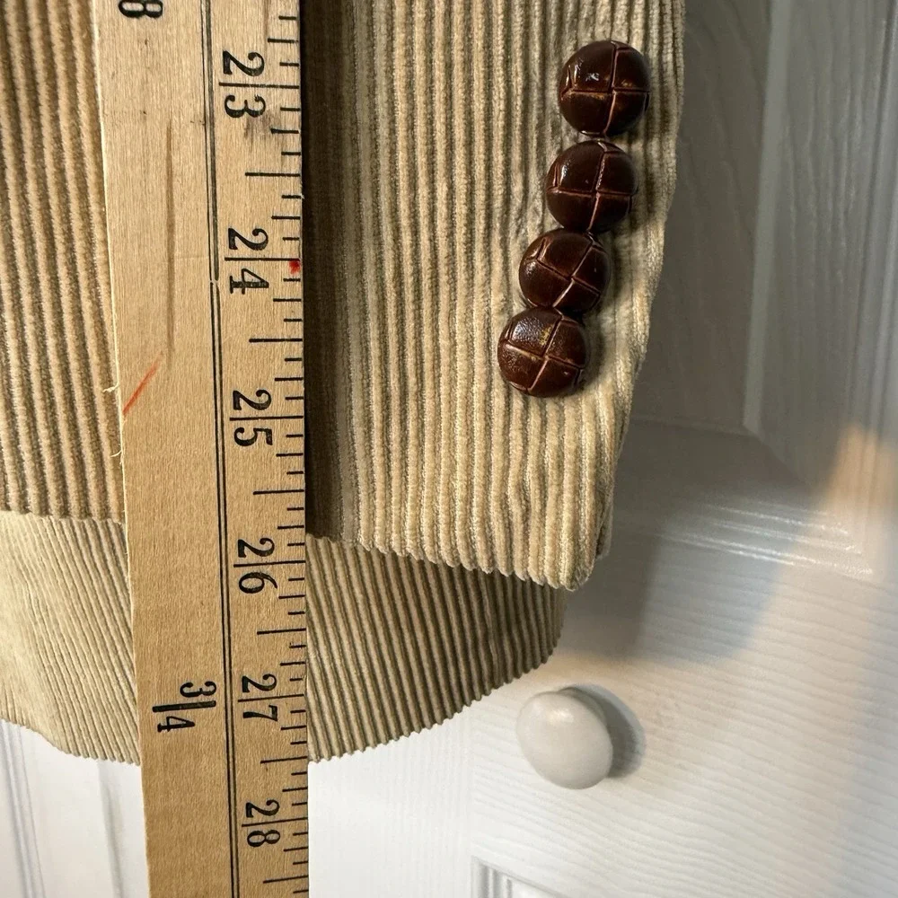 Vtg LRL Ralph Lauren Tan Corduroy 2 Button Blazer Jacket 48R Elbow‎ Patches